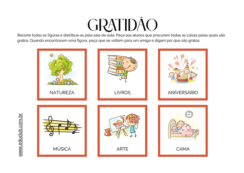 Atividade sobre gratidão na Educação Infantil: cultivando emoções ...